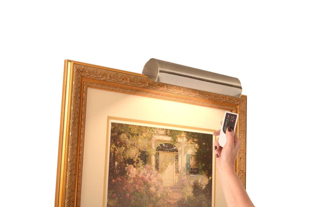 Cordless LED Remote Controlled Picture Light // 11.5 Inch Antique Brass