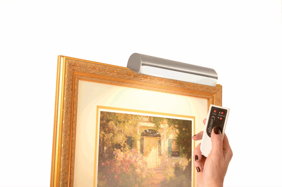 Cordless LED Remote Controlled Picture Light // 11.5 Inch Satin Nickel