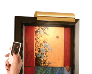 Cordless LED Remote Controlled Picture Light // 7.75 Inch Polished Brass