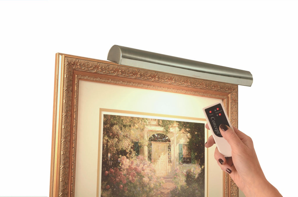 Cordless LED Remote Controlled Picture Light // 18 Inch Antique Brass