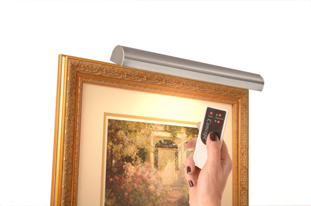 Cordless LED Remote Controlled Picture Light // 18 Inch Satin Nickel